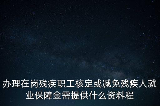核定殘保金需要什么，辦理在崗殘疾職工核定或減免殘疾人就業(yè)保障金需提供什么資料程