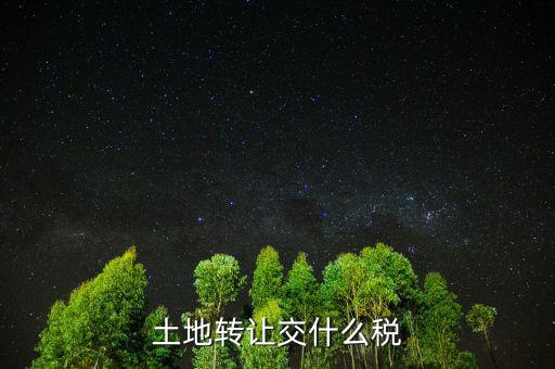 出讓土地交什么稅，土地出讓要交什么稅