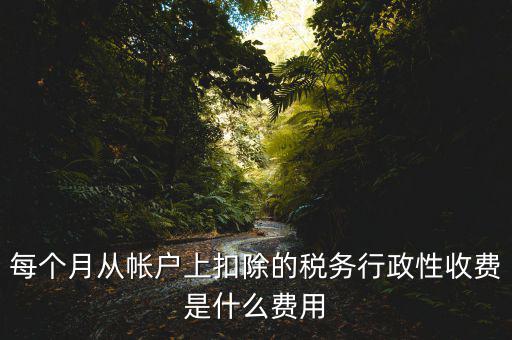 每個月從帳戶上扣除的稅務行政性收費是什么費用