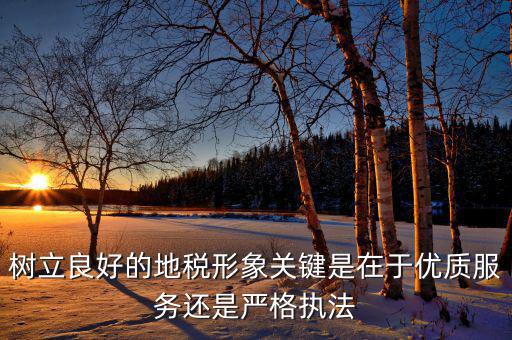 樹立良好的地稅形象關鍵是在于優(yōu)質(zhì)服務還是嚴格執(zhí)法