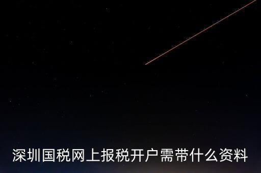 深圳國(guó)稅網(wǎng)上報(bào)稅開(kāi)戶需帶什么資料