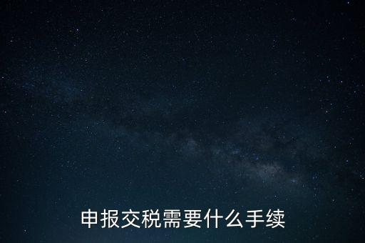 行業(yè)繳稅需要什么手續(xù)，申報交稅需要什么手續(xù)