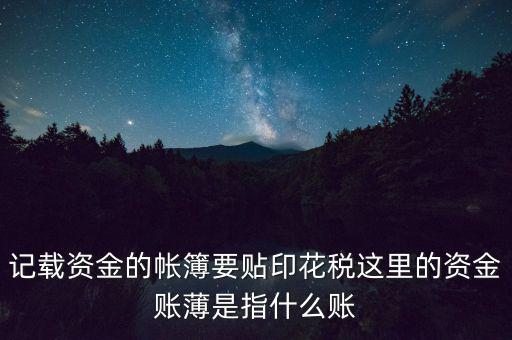 什么是資金賬簿，什么樣的賬簿屬于資金類賬簿