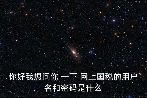 什么是電子稅務(wù)局密碼，你好我想問(wèn)你 一下 網(wǎng)上國(guó)稅的用戶名和密碼是什么