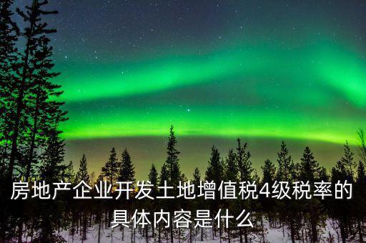 房地產企業(yè)開發(fā)土地增值稅4級稅率的具體內容是什么