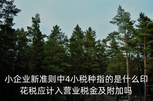 小企業(yè)新準則中4小稅種指的是什么印花稅應(yīng)計入營業(yè)稅金及附加嗎