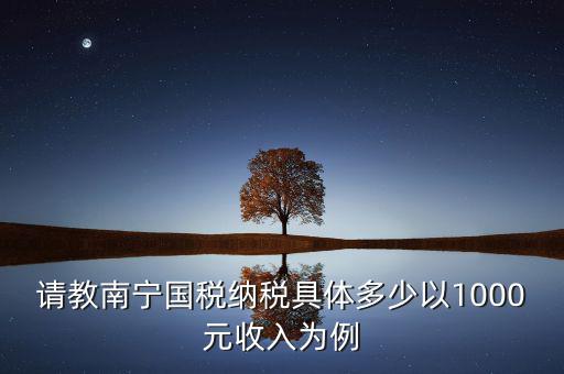 請(qǐng)教南寧國稅納稅具體多少以1000元收入為例