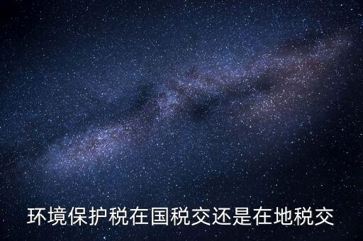 什么人要交環(huán)境保護稅，環(huán)境保護稅在國稅交還是在地稅交