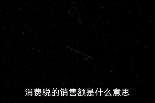 消費(fèi)稅的銷(xiāo)售額是什么意思