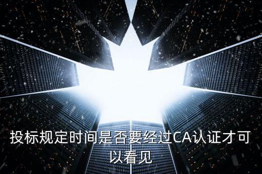 什么情況下需要ca證書，投標規(guī)定時間是否要經(jīng)過CA認證才可以看見