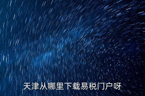 天津市地稅需下載什么地方，天津從哪里下載易稅門戶呀