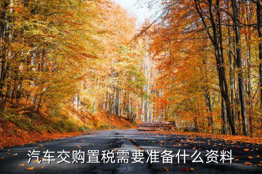 汽車交購置稅需要準備什么資料