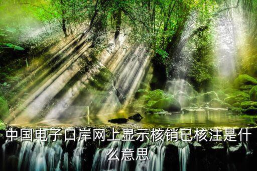 為什么核銷報(bào)驗(yàn)，中國(guó)電子口岸網(wǎng)上顯示核銷已核注是什么意思