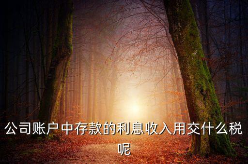 公司賬戶(hù)中存款的利息收入用交什么稅呢