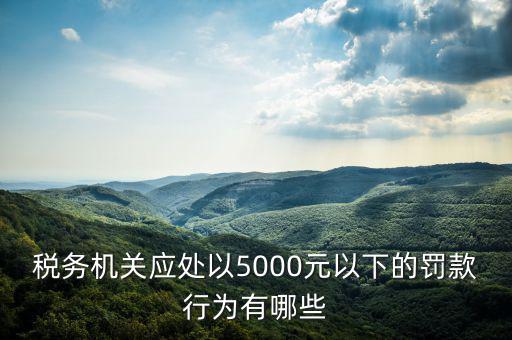 稅務(wù)局行為罰款是什么，稅務(wù)機(jī)關(guān)應(yīng)處以5000元以下的罰款行為有哪些