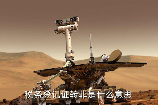 稅務登記證轉非是什么意思