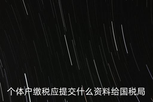 個(gè)體戶報(bào)稅都報(bào)什么資料，個(gè)體戶繳稅應(yīng)提交什么資料給國稅局