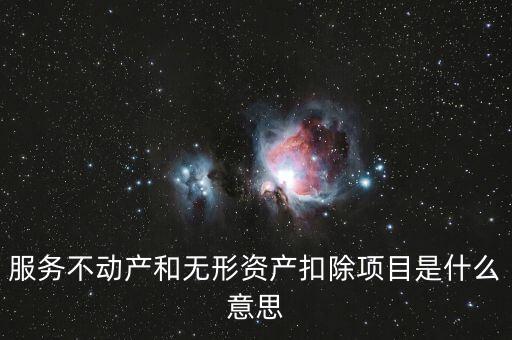 服務(wù)不動產(chǎn)和無形資產(chǎn)扣除項(xiàng)目是什么意思