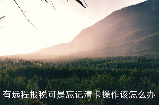 遠程清卡失敗什么意思，有遠程報稅可是忘記清卡操作該怎么辦