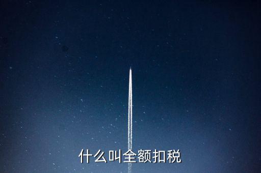 什么是全額納稅，請問地稅局說的個稅要全員全額交納是啥意思
