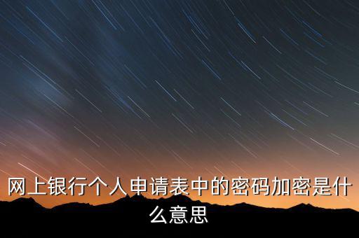 網(wǎng)上申報(bào)的密碼是什么，網(wǎng)上銀行個(gè)人申請(qǐng)表中的密碼加密是什么意思