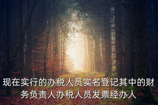 實名辦稅是什么時間提出的，現(xiàn)在實行的辦稅人員實名登記其中的財務(wù)負責(zé)人辦稅人員發(fā)票經(jīng)辦人