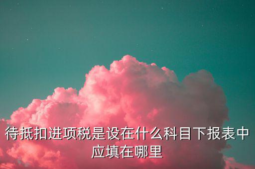 待抵扣進(jìn)項(xiàng)稅入的是什么，待抵扣進(jìn)項(xiàng)稅是設(shè)在什么科目下報(bào)表中應(yīng)填在哪里