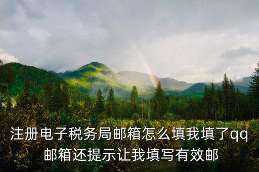 電子稅務局 是什么，注冊電子稅務局郵箱怎么填我填了qq 郵箱還提示讓我填寫有效郵
