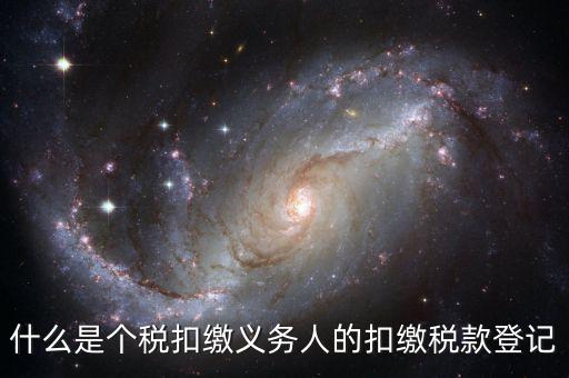 什么是扣繳義務(wù)人的扣稅憑單，什么是個(gè)稅扣繳義務(wù)人的扣繳稅款登記