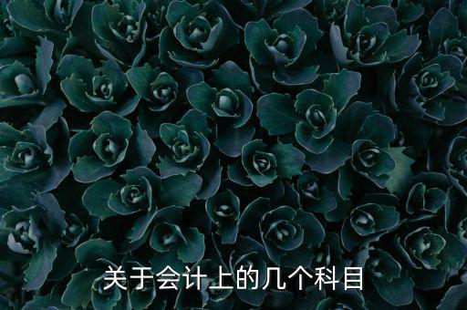 關于會計上的幾個科目