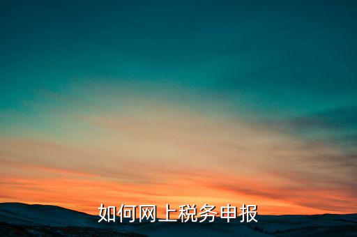 如何網上稅務申報