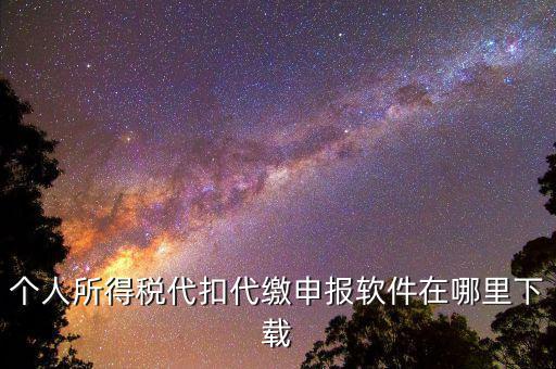 個人所得稅代扣代繳申報(bào)軟件在哪里下載