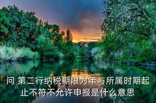 問 第二行納稅期限為年與所屬時期起止不符不允許申報(bào)是什么意思