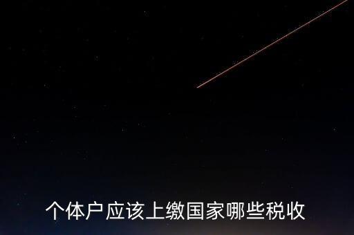 個(gè)體戶都交什么稅，個(gè)體戶應(yīng)該上繳國家哪些稅收