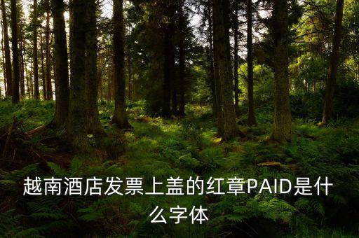 發(fā)票章是什么字體，越南酒店發(fā)票上蓋的紅章PAID是什么字體