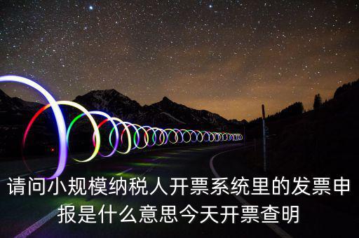 請(qǐng)問(wèn)小規(guī)模納稅人開票系統(tǒng)里的發(fā)票申報(bào)是什么意思今天開票查明