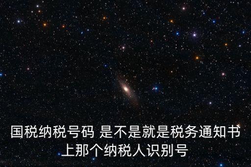 國稅稅務號是什么意思，國稅納稅號碼 是不是就是稅務通知書上那個納稅人識別號