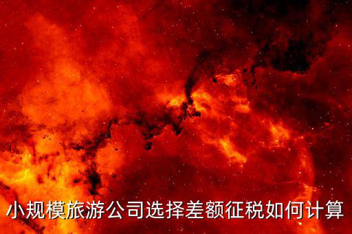 什么企業(yè)差額征稅，小規(guī)模旅游公司選擇差額征稅如何計算