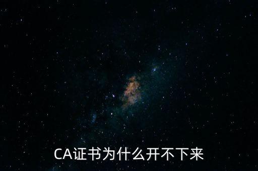 ca證書是什么無法加載，CA證書為什么開不下來