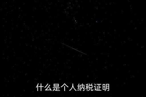 個稅完稅證明是什么，什么是個人納稅證明