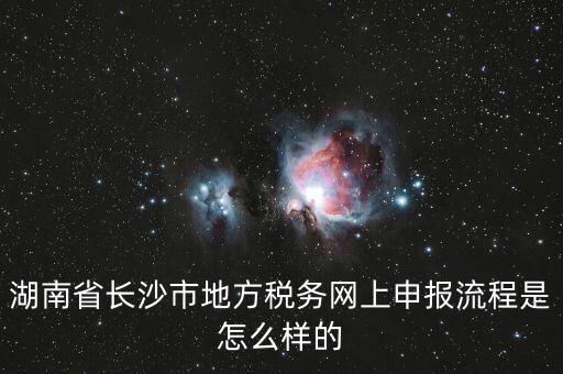 湖南省長沙市地方稅務(wù)網(wǎng)上申報(bào)流程是怎么樣的