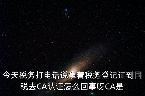 今天稅務(wù)打電話說拿著稅務(wù)登記證到國(guó)稅去CA認(rèn)證怎么回事呀CA是