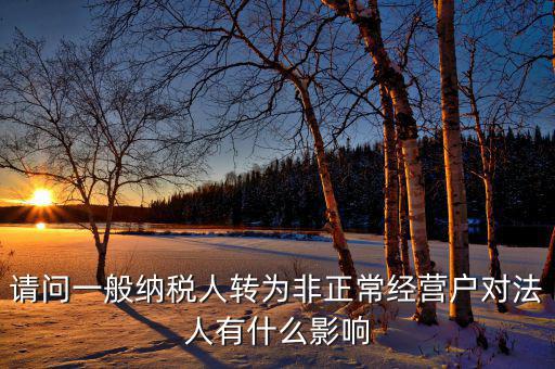 請問一般納稅人轉為非正常經營戶對法人有什么影響