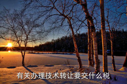 有關辦理技術轉(zhuǎn)讓要交什么稅