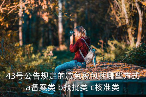 43號公告規(guī)定的減免稅包括哪些方式a備案類 b報批類 c核準(zhǔn)類