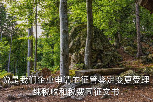 說(shuō)是我們企業(yè)申請(qǐng)的征管鑒定變更受理純稅收和稅費(fèi)同征文書(shū)
