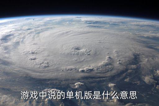 國稅單機(jī)版是什么，游戲中說的單機(jī)版是什么意思