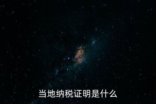 當?shù)丶{稅證明是什么