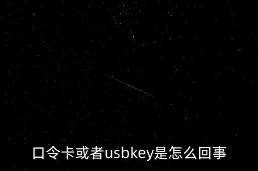 未插usbkey什么意思，口令卡或者usbkey是怎么回事
