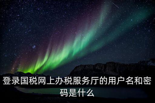 登錄國稅網上辦稅服務廳的用戶名和密碼是什么